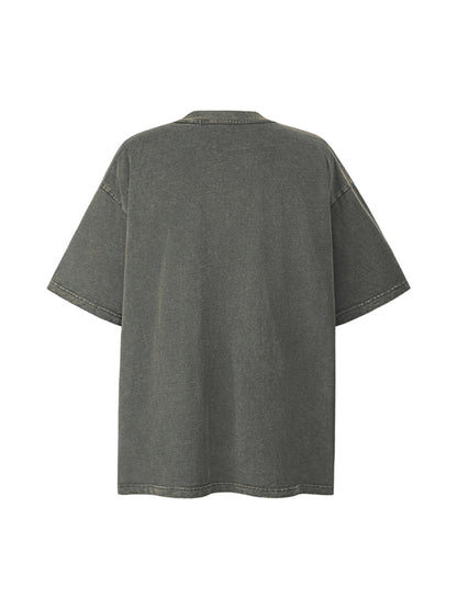 Patchwork Graphic Print Oversized Tee
