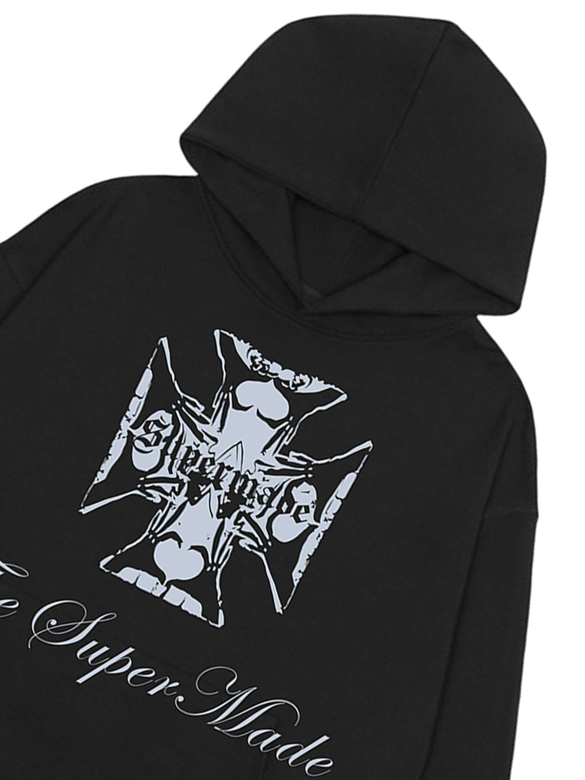 Kapuzenpullover mit Street Cross-Buchstaben-Print