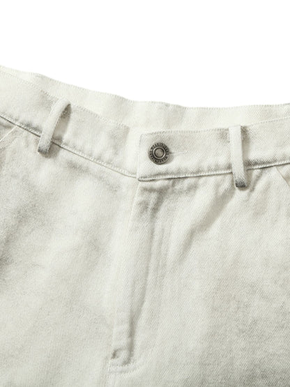 Pantalon de travail blanc délavé et teint par nouage