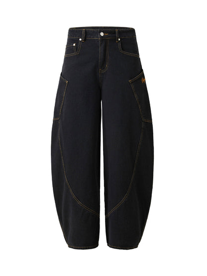 Jean à jambe tonneau brodé