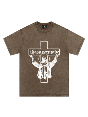 Original Distressed Cross Graphic T-Shirt