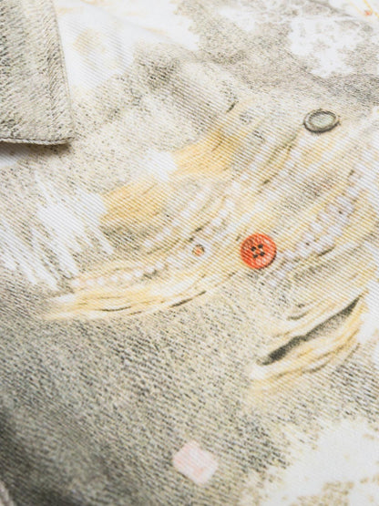 Blouson aviateur matelassé effet dégradé graffiti vieilli - 2314