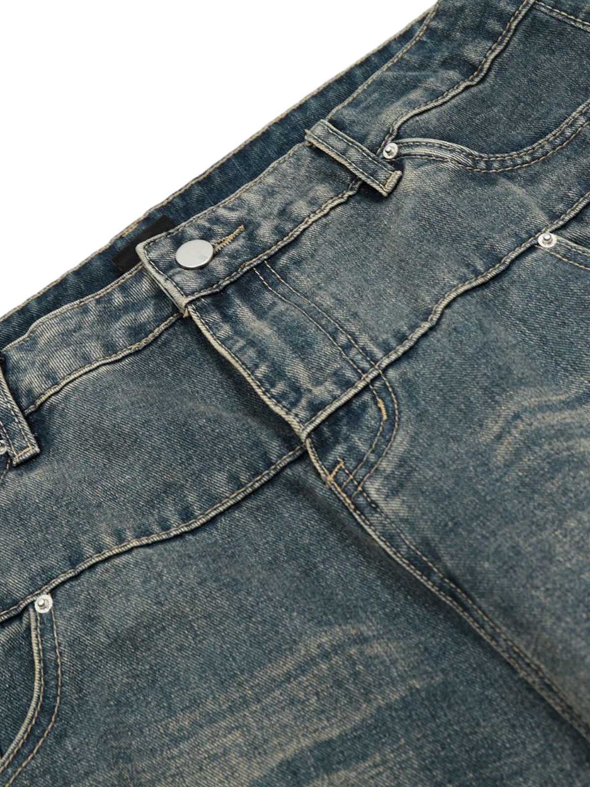 Washed Ripped Barrel Jeans
