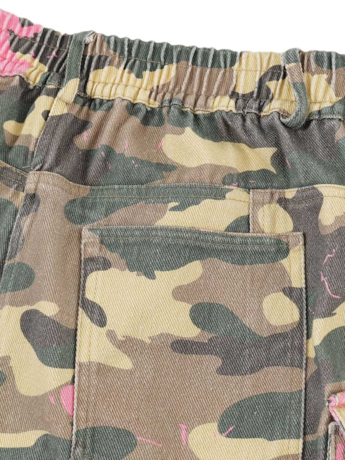 Thesupermade Floral Camouflage Multi Pocket Cargo Pants