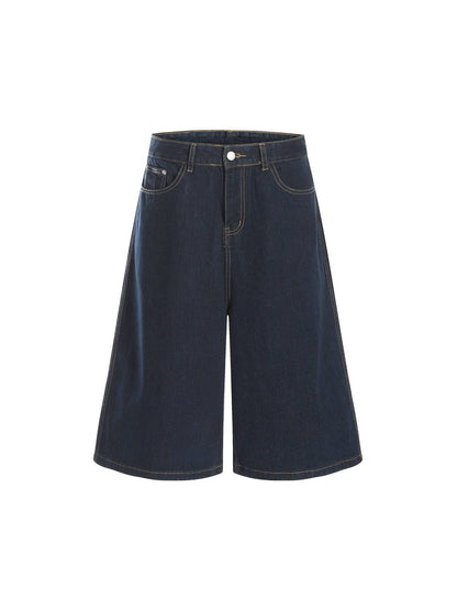 Vintage Fireworks Letter Embroidered Denim Jorts
