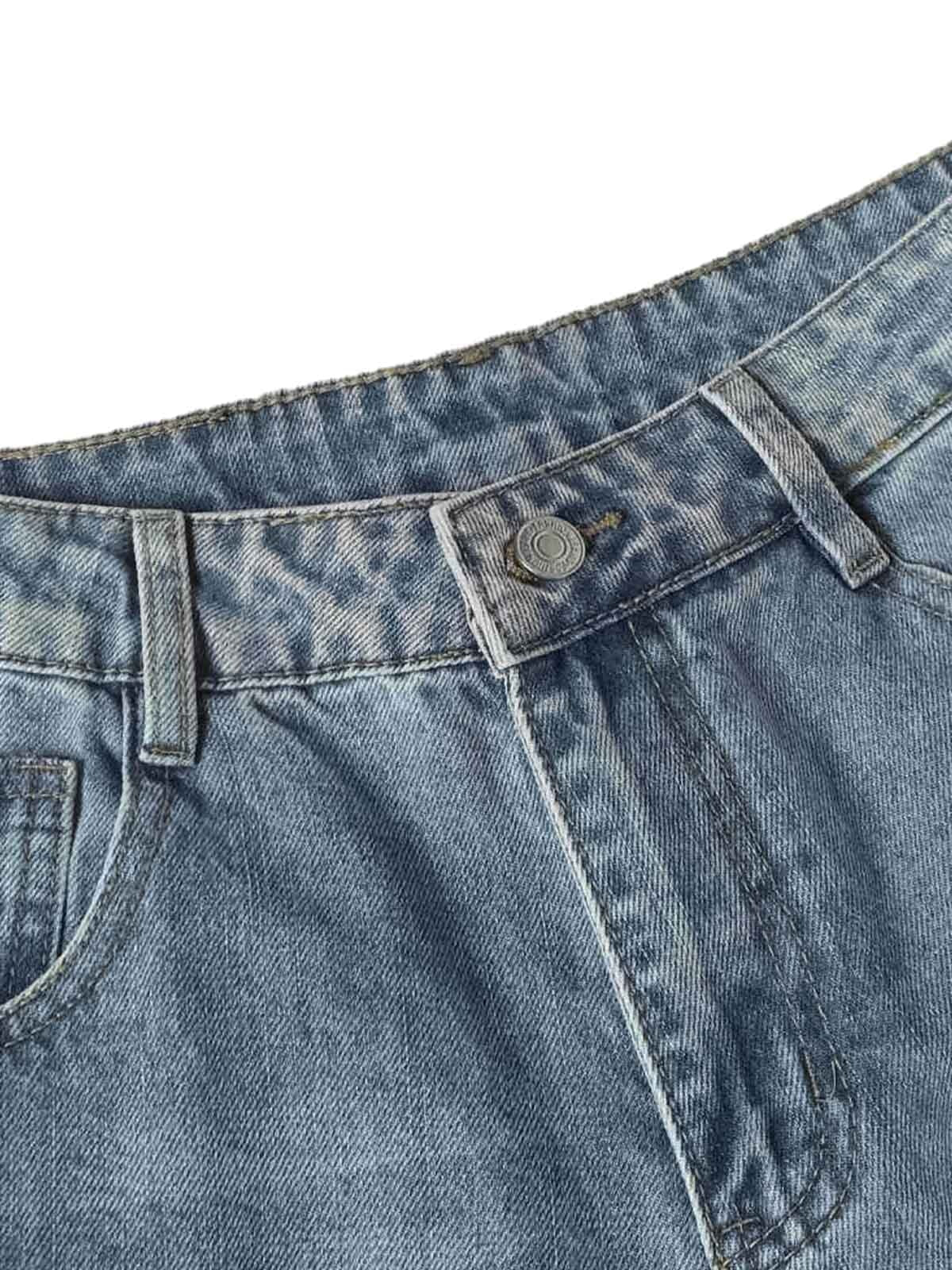 Distressed Ripped Deconstructed Split Barrel Jorts
