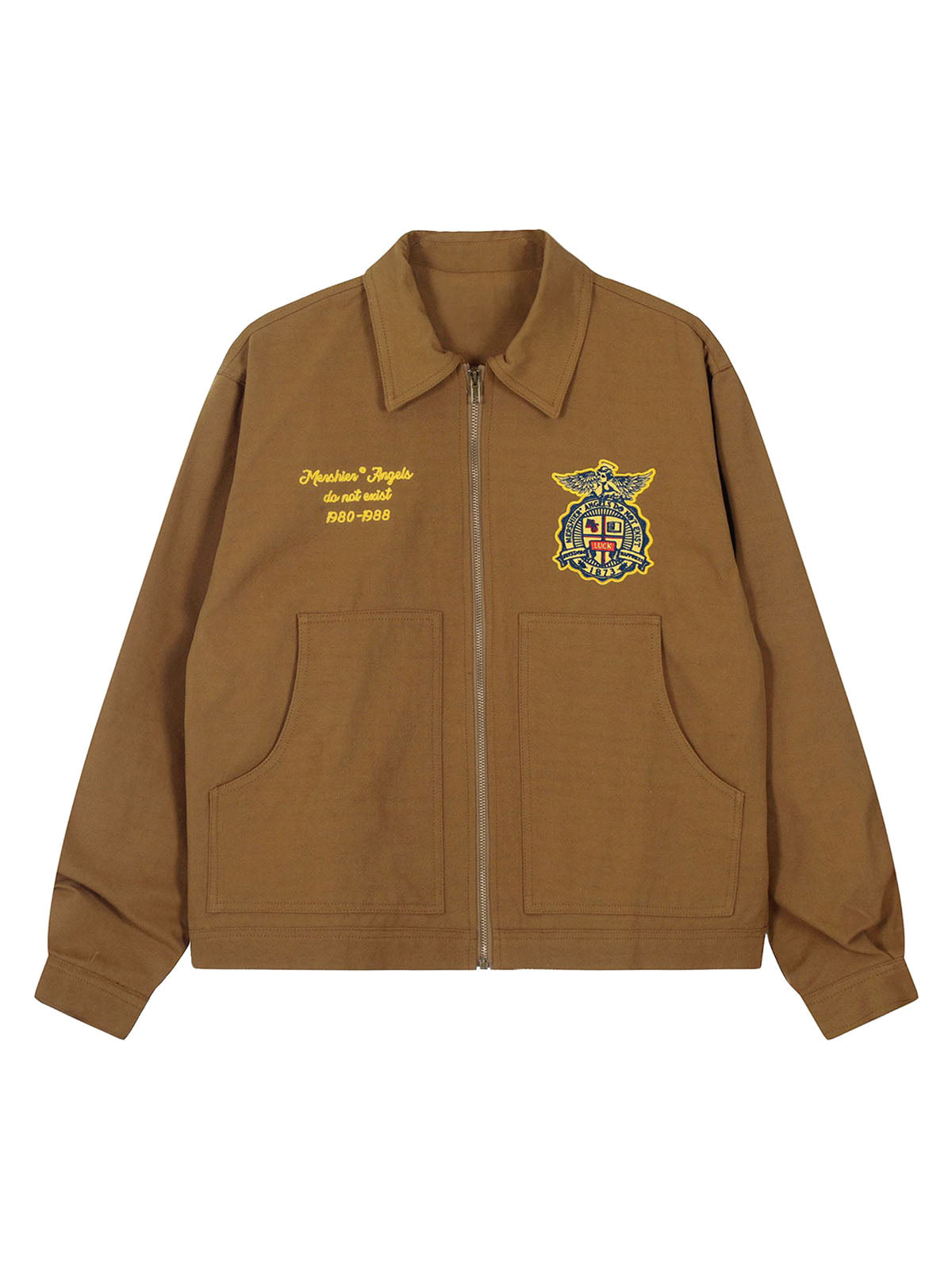 Retro Embroidered Badge Work Jacket