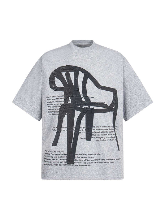 T-shirt rétro avec inscription « Chaise Graffiti »
