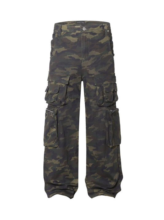 Baggy-Cargohose im Wasteland-Stil mit Camouflage-Muster