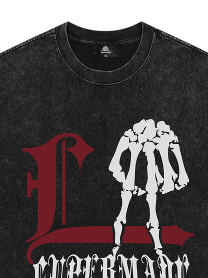 Original Gothic Skeleton Graphic Print T-Shirt