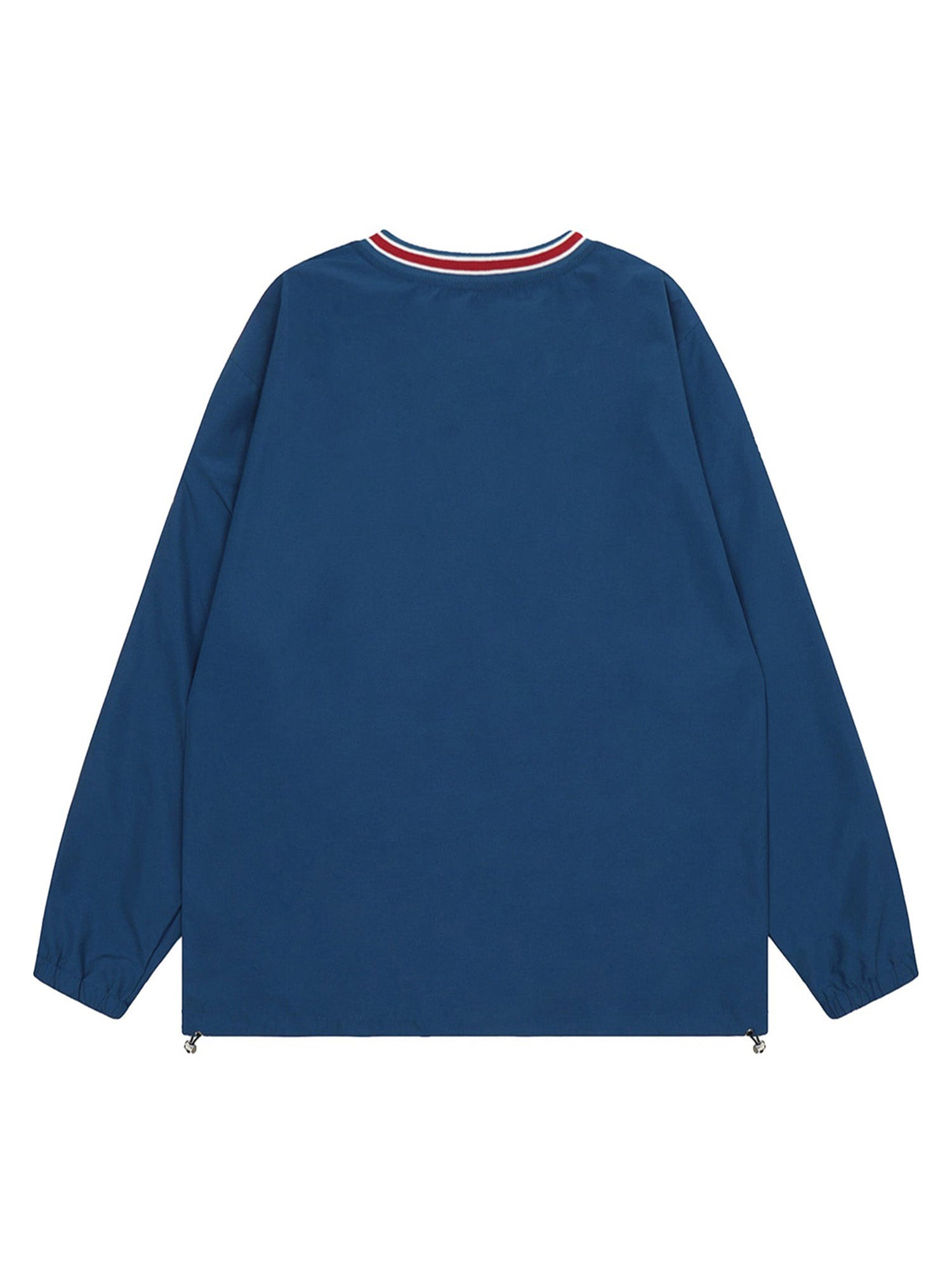 Thesupermade Retro-Sweatshirt mit V-Ausschnitt und Monogramm, bestickt – 2146 