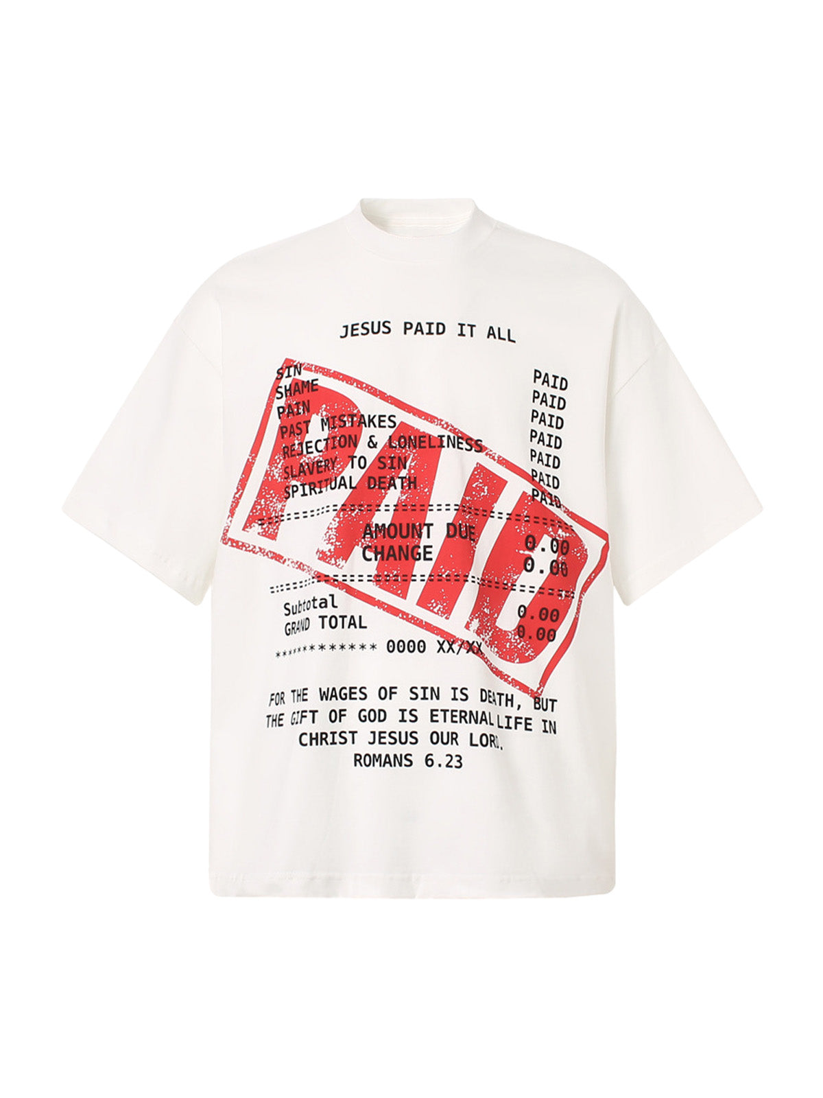 Street PAID Letter Slogan T-shirt - 2363