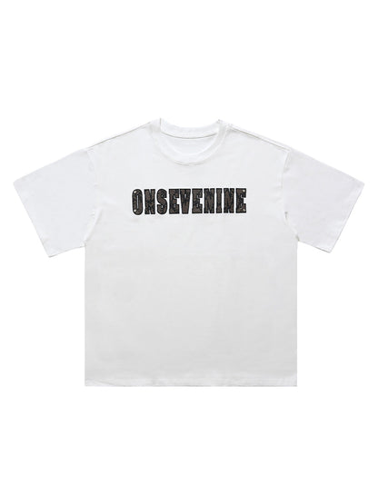 Camouflage Letter Short Sleeve T-Shirt