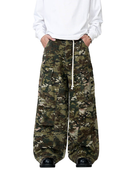 Camouflage-Cargohose mit Kordelzug - 2315