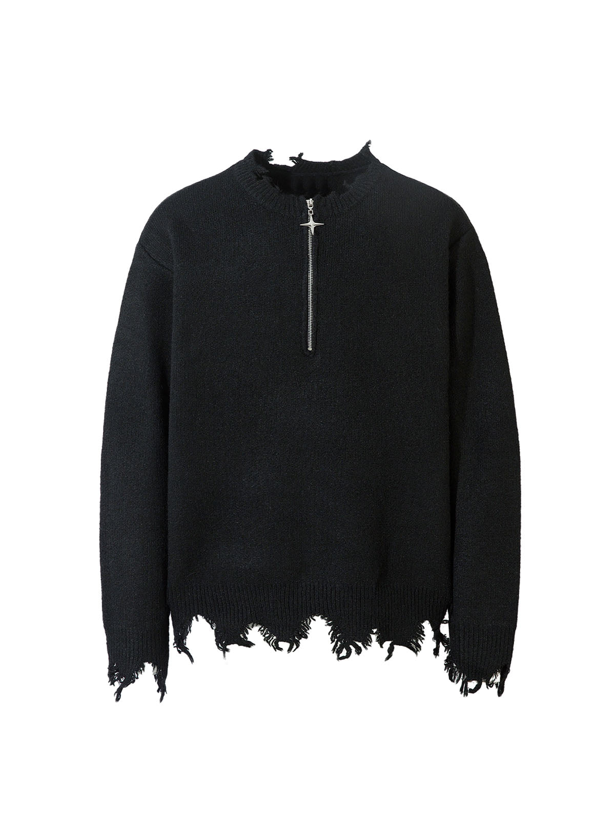Pull zippé quart de tour effet vieilli