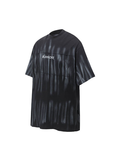 Oversized Tie-Dye Embroidered Letter T-Shirt