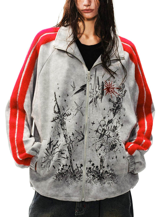 Veste zippée Wasteland Patchwork Graffiti