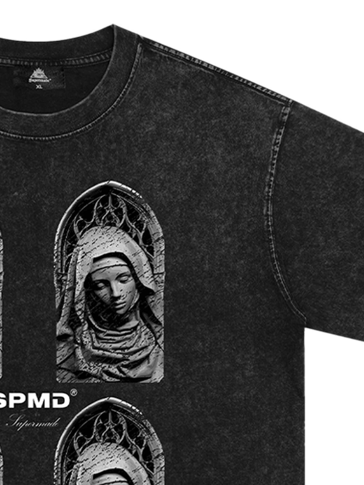 Original Virgin Mary Mottled Sculpture Print T-Shirt