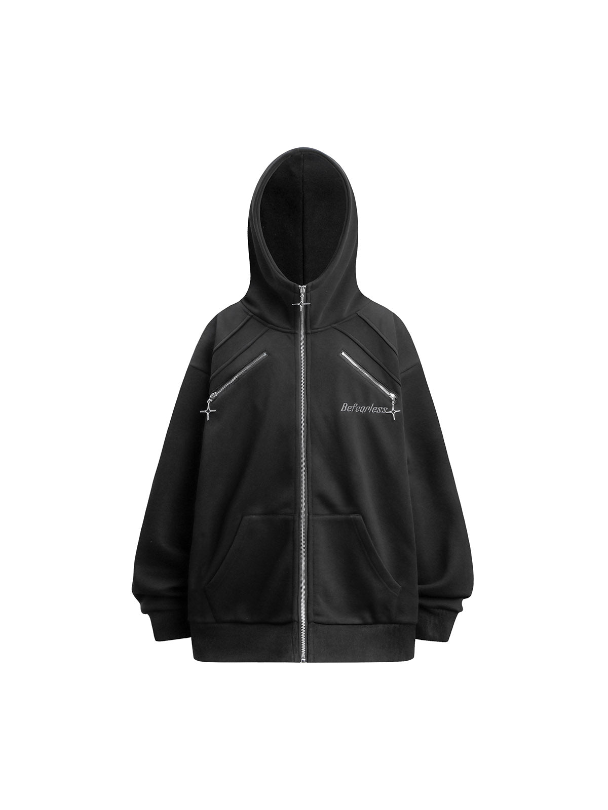 Thesupermade Cross Star Fleece Zip Up Hoodie