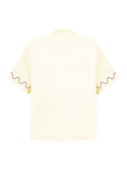 T-shirt imprimé croix et vague