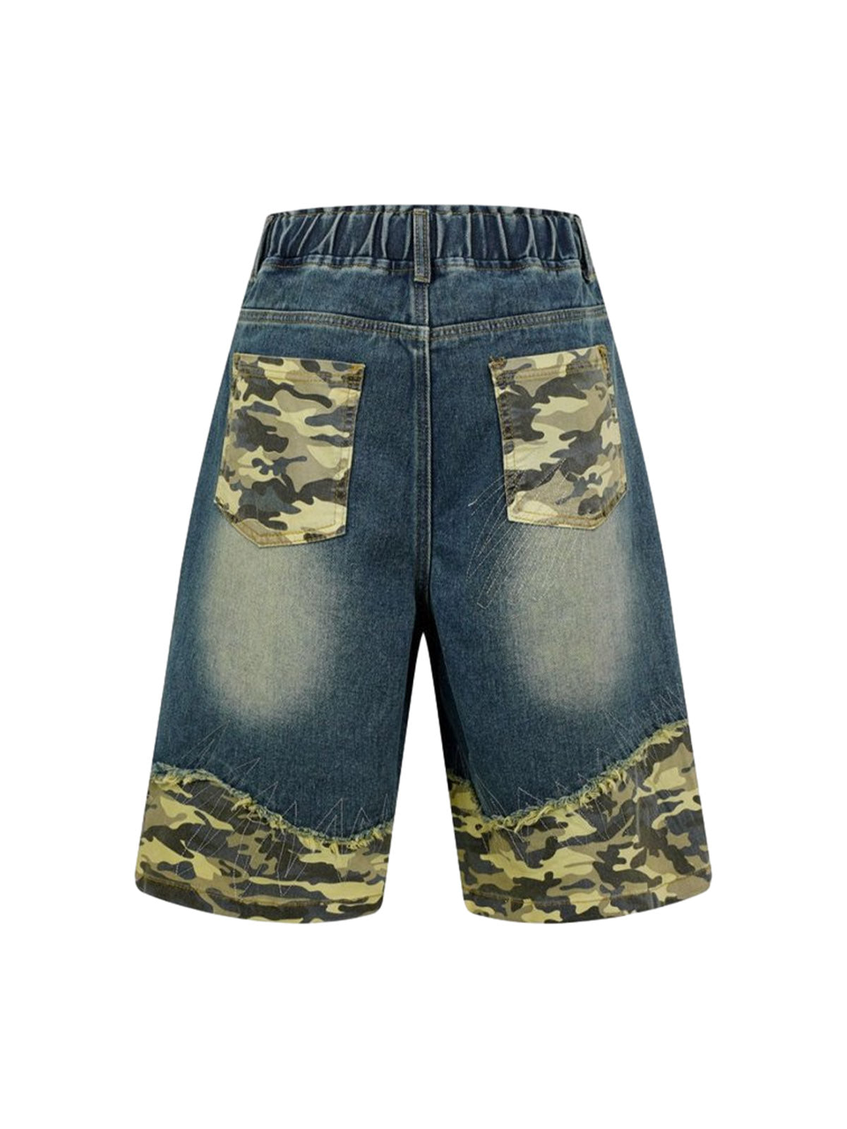 Distressed-Camouflage-Jeansshorts