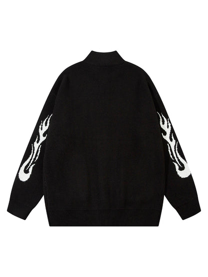 Pull zippé à col montant en fausse fourrure de vison Thesupermade Flame