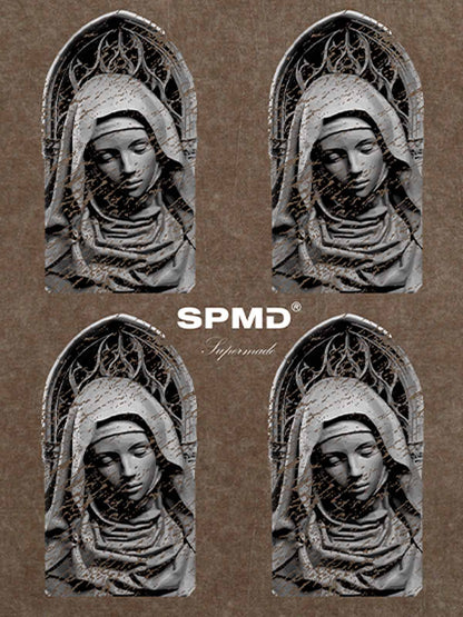 Original Virgin Mary Mottled Sculpture Print T-Shirt