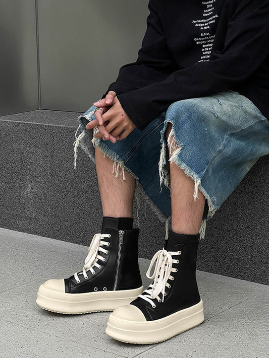 Thesupermade High-Top Plateau-Sneaker mit seitlichem Reißverschluss – 2273