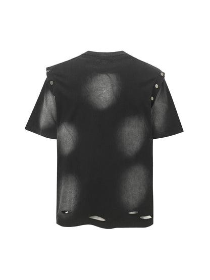 Retro Washed Detachable Waistcoat T-shirt