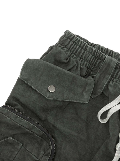 Short délavé multi-poches tie-dye épais - 2088