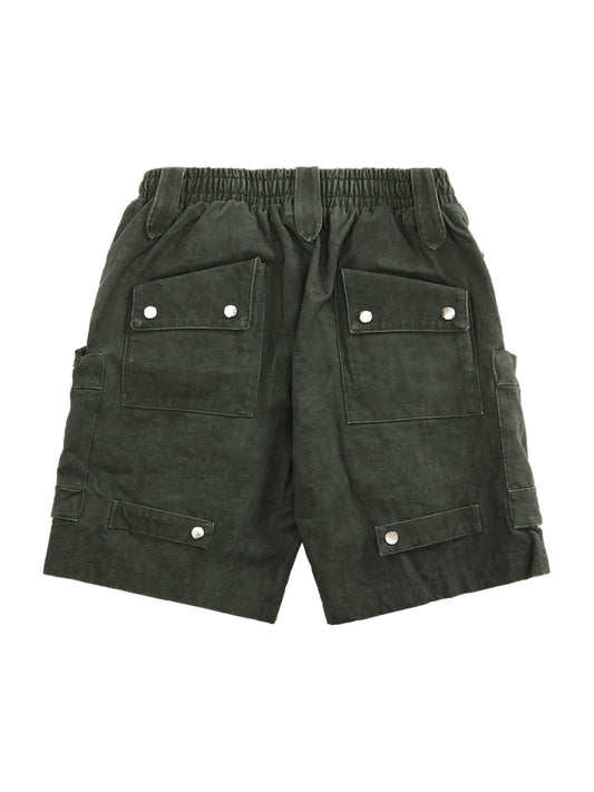 Schwere verwaschene Shorts mit Batikmuster und mehreren Taschen - 2088 