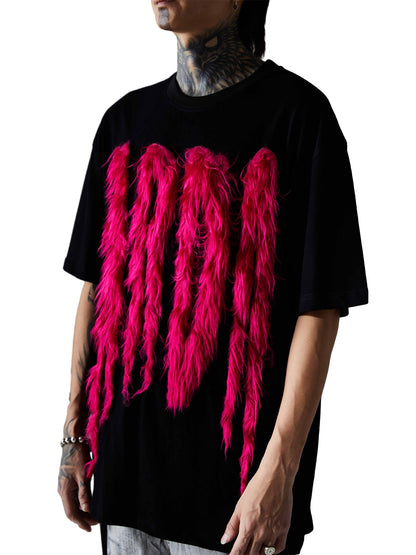 Street Retro Fur Patchwork T-shirt