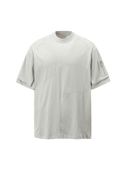Retro Washed Deconstruction Functional Pocket T-shirt
