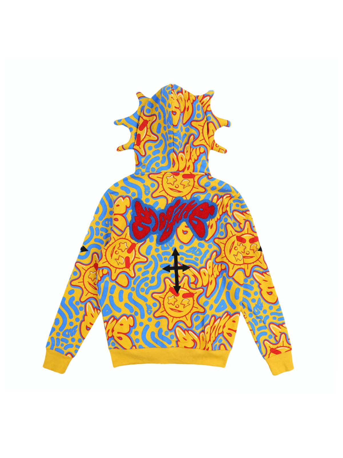 Thesupermade Skull Print Zipper Hooded Jacket