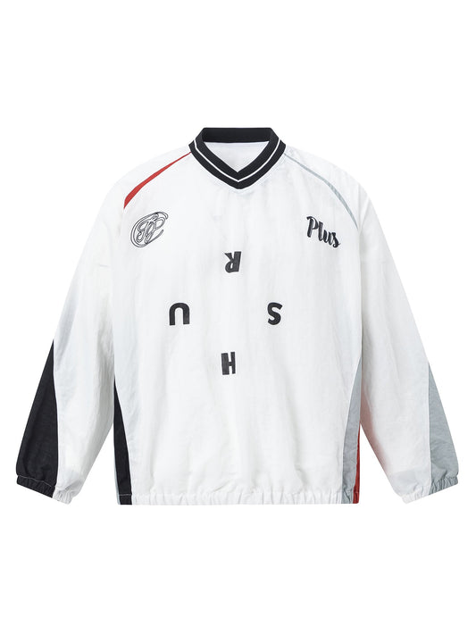 Sweat-shirt patchwork américain rétro contrasté TheSupermade - 2244