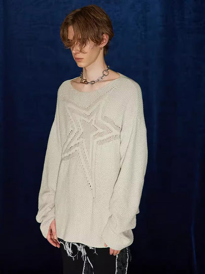 Pull à col bateau découpé en forme d'étoile Supermade