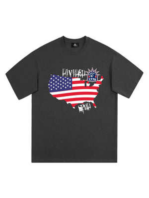 Original Creative Map Flag Print T-shirt