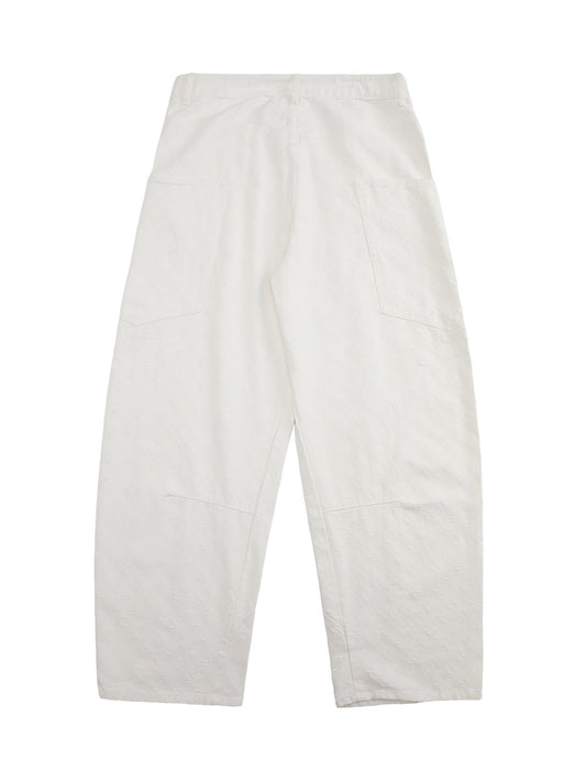 Textured Structured Barrel Jeans