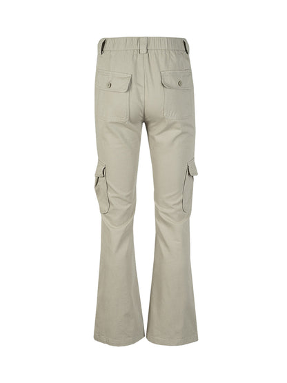 Multi-Pocket Slim Fit Flare Pants