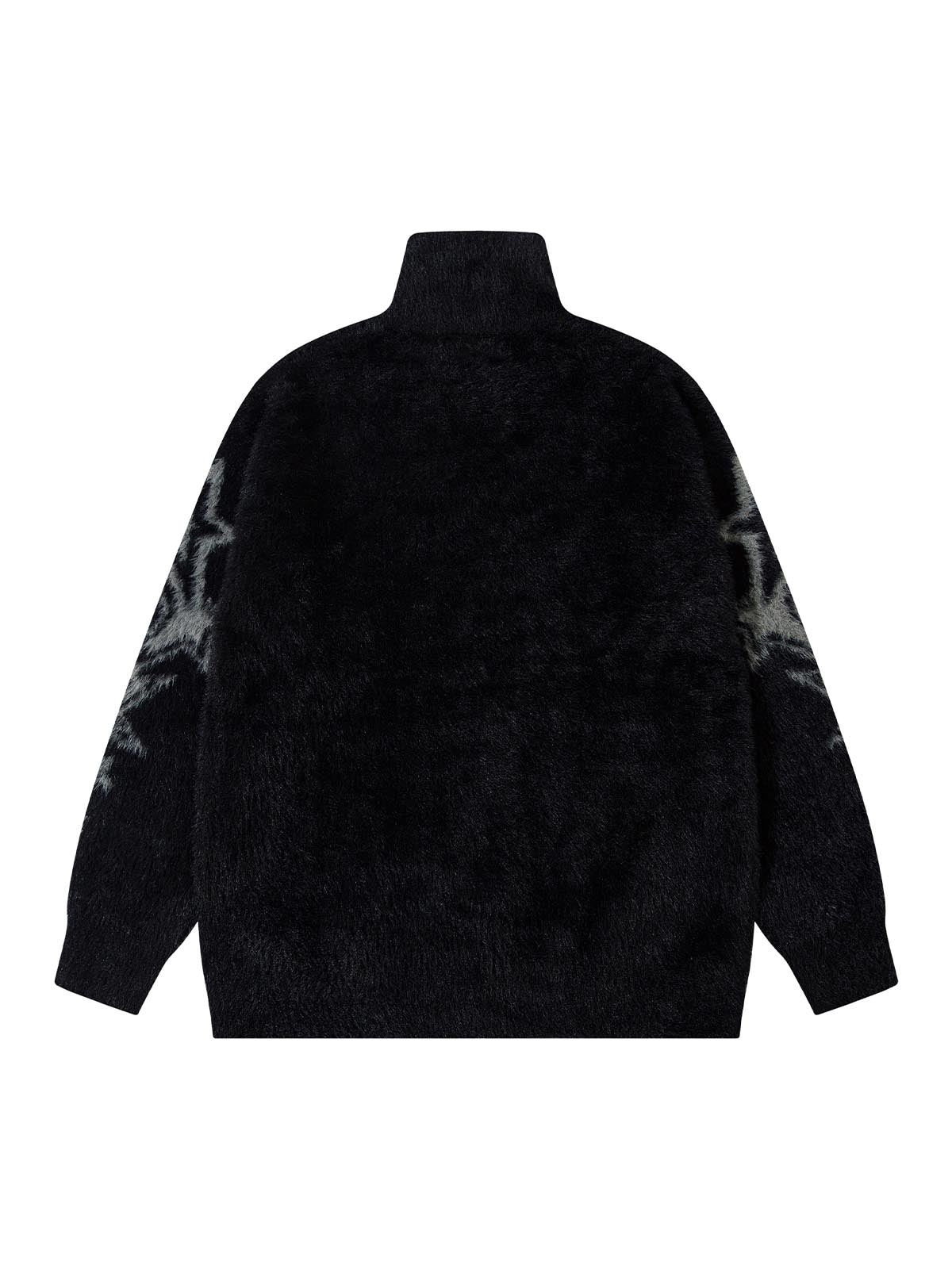 Thesupermade Graffiti Faux Mink Fur Zip Up Sweater