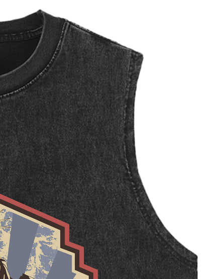 Original Street Statue Of Liberty Print Vest