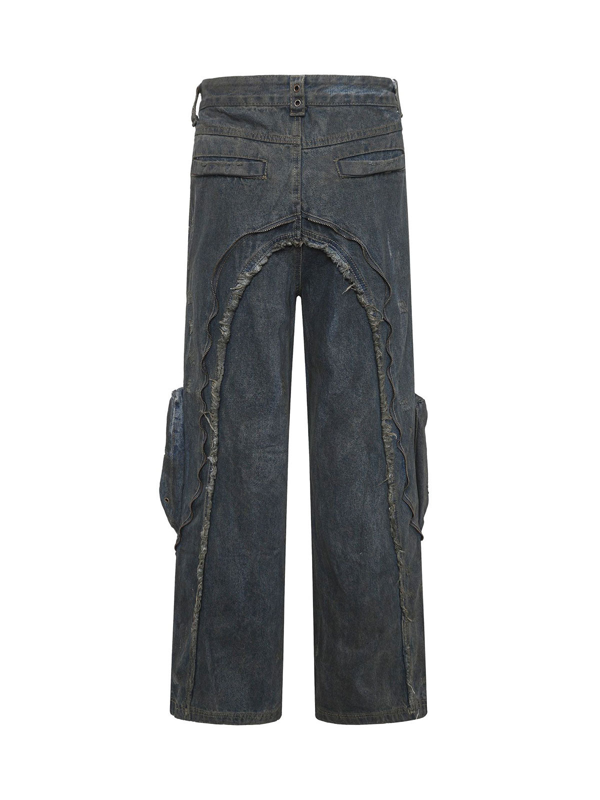 Thesupermade Wasteland Style Washed Straight Leg Jeans