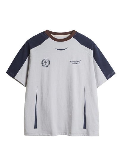 T-shirt à imprimé patchwork rétro américain supermade