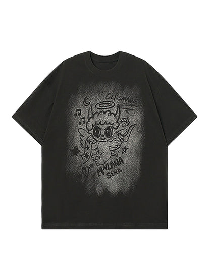 T-shirt graphique surdimensionné Angel