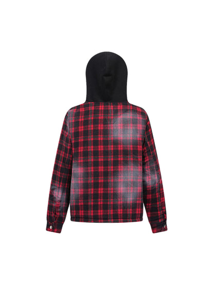 Veste matelassée à capuche à carreaux foncés Thesupermade