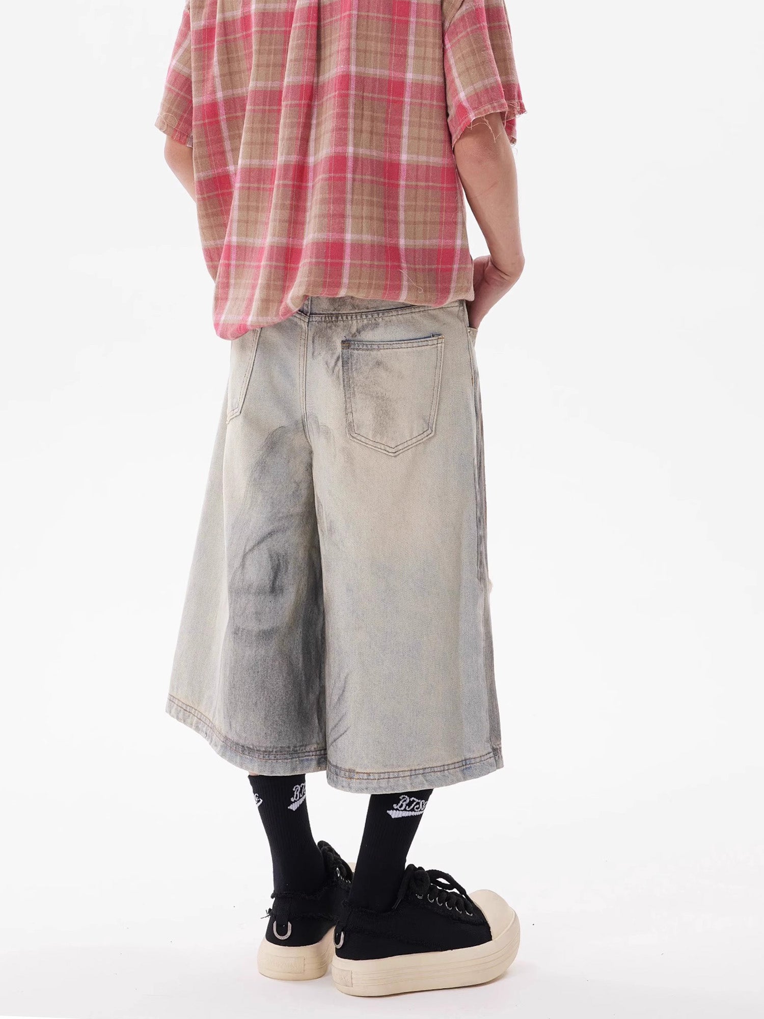 Thesupermade – Punk High Street – Schmutzige, zerrissene Jeans-Jeanshose 