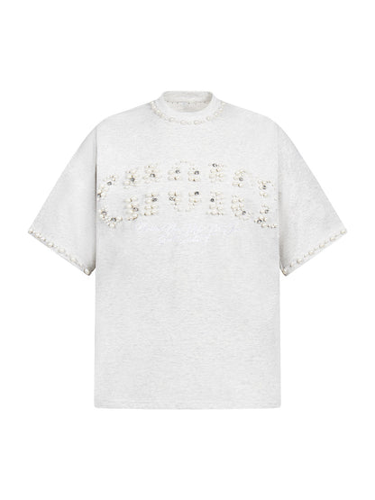 T-shirt oversize élégant orné de perles