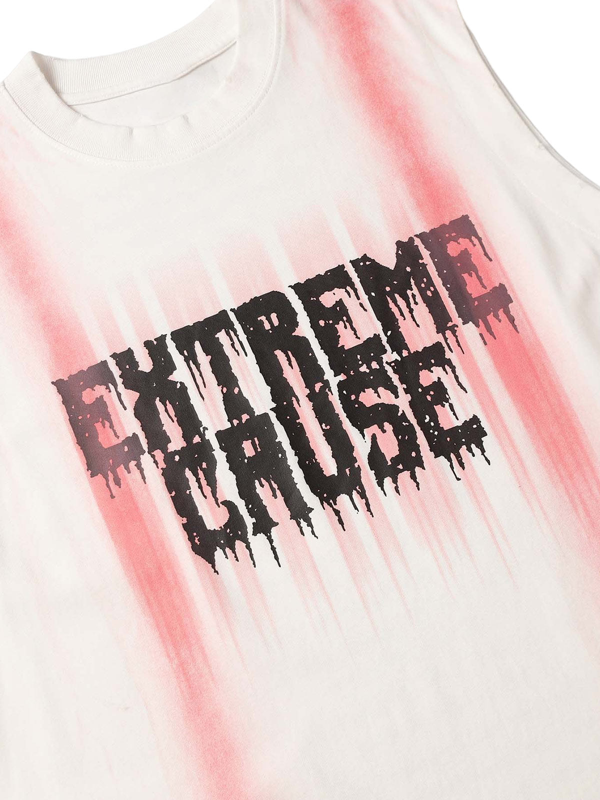 Spray-Painted Lettering Ripped Print Vest