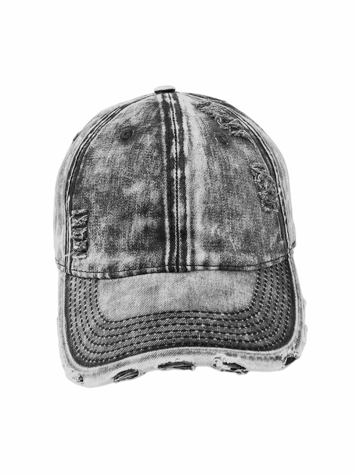 Casquette d'extérieur en denim délavé