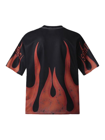 Flame Graphic Crew Neck T-Shirt